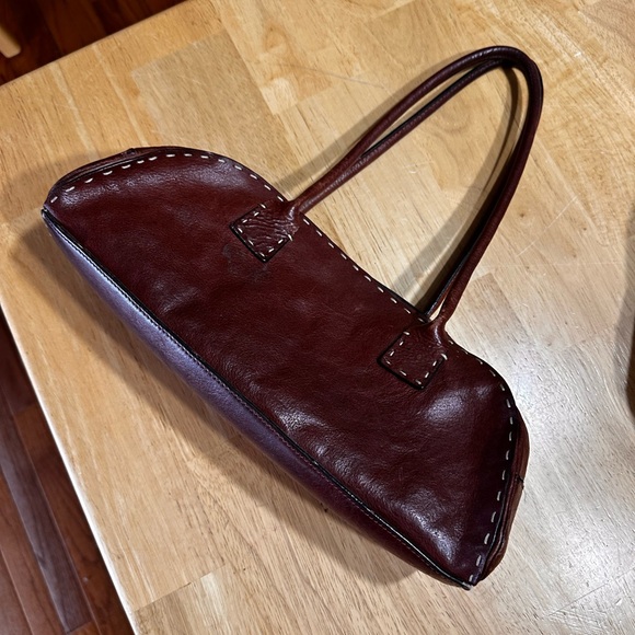Adrienne Vittadini Handbags - Adrienne Vittadini Burgundy Leather Shoulder Bag